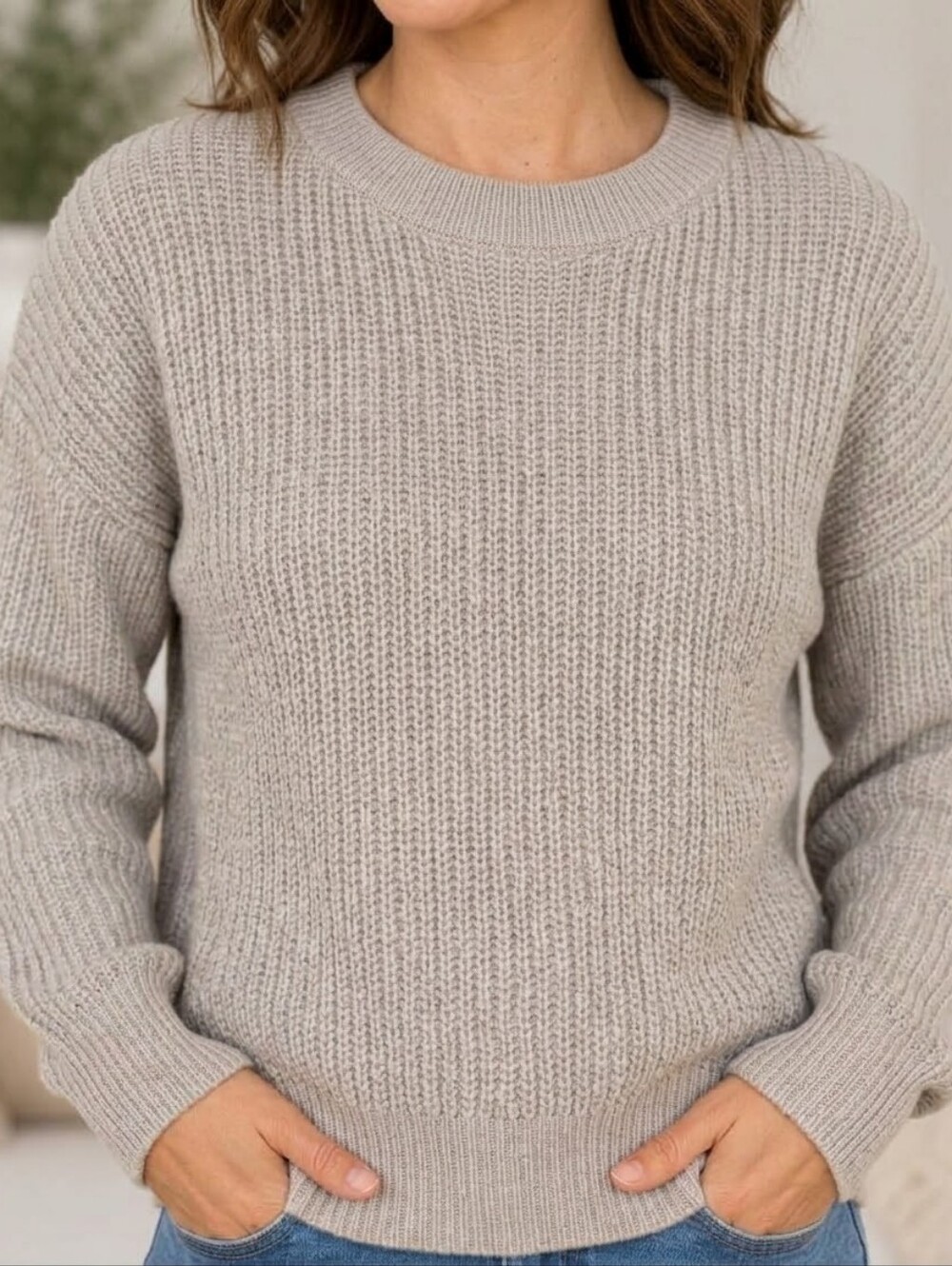Wilfred Free Light Gray Women's Sweater - Soft Knit Pullover
